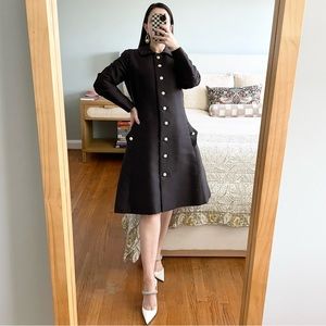 Vintage 60s Chocolate Brown Coat with Rhinestone Buttons